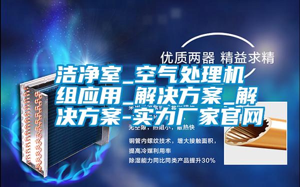 洁净室_空气处理机组应用_解决方案_解决方案-实力厂家官网