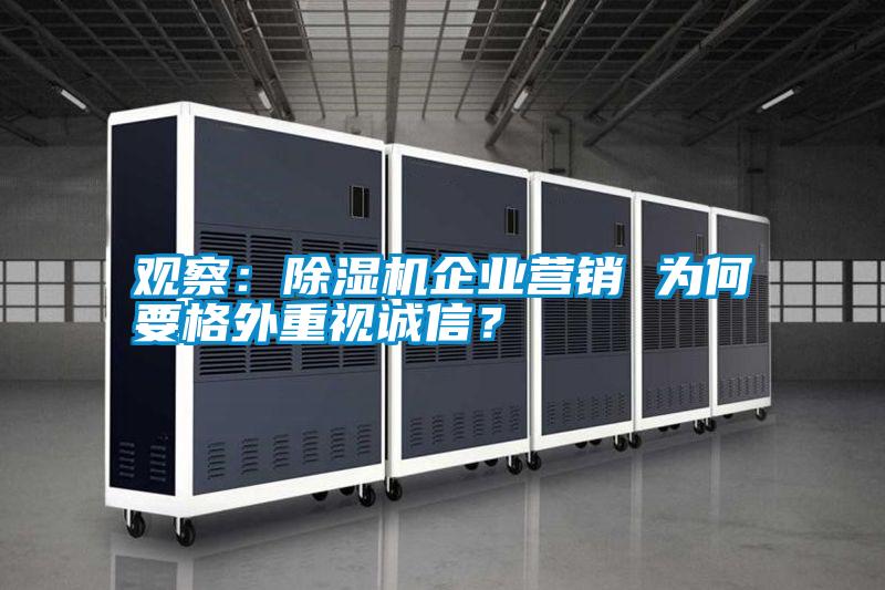 观察：除湿机企业营销 为何要格外重视诚信？