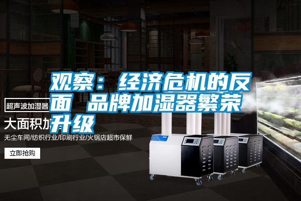 观察：经济危机的反面 品牌加湿器繁荣升级