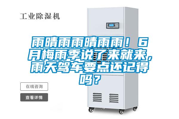 雨晴雨雨晴雨雨！6月梅雨季说了来就来，雨天驾车要点还记得吗？