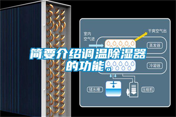 简要介绍调温除湿器的功能。