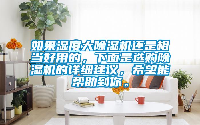 如果湿度大除湿机还是相当好用的，下面是选购除湿机的详细建议，希望能帮助到你。