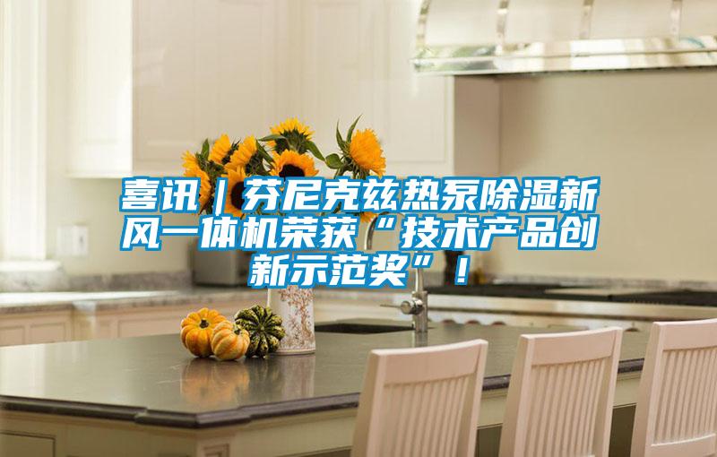 喜讯｜芬尼克兹热泵除湿新风一体机荣获“技术产品创新示范奖”！