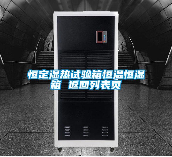 恒定湿热试验箱恒温恒湿箱 返回列表页