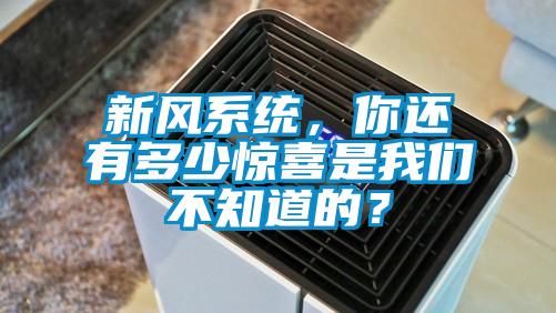 新风系统，你还有多少惊喜是我们不知道的？