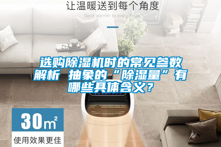 选购除湿机时的常见参数解析 抽象的“除湿量”有哪些具体含义？