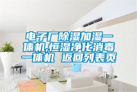 电子厂除湿加湿一体机,恒湿净化消毒一体机 返回列表页